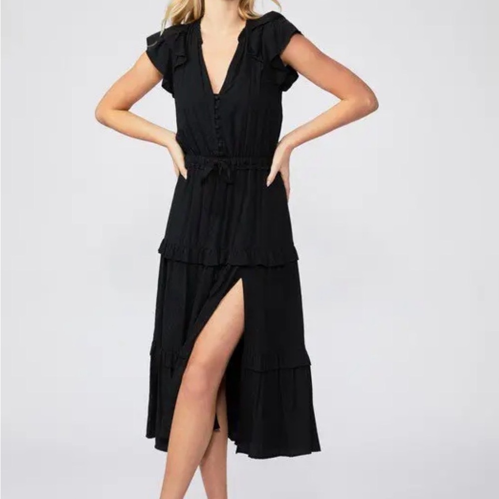 PAIGE Black Ruffle Dress